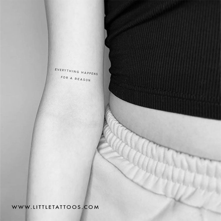 EVERYTHING HAPPENS FOR A REASON Temporary Tattoo - Set of 3 – Little Tattoos